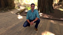 Crouched pose shirt, people, clothes, pants, shoes, jeans, outfit, crouched, unedited, long-sleeves, crouch, crouching, scan, man, watch, itseez3d, person