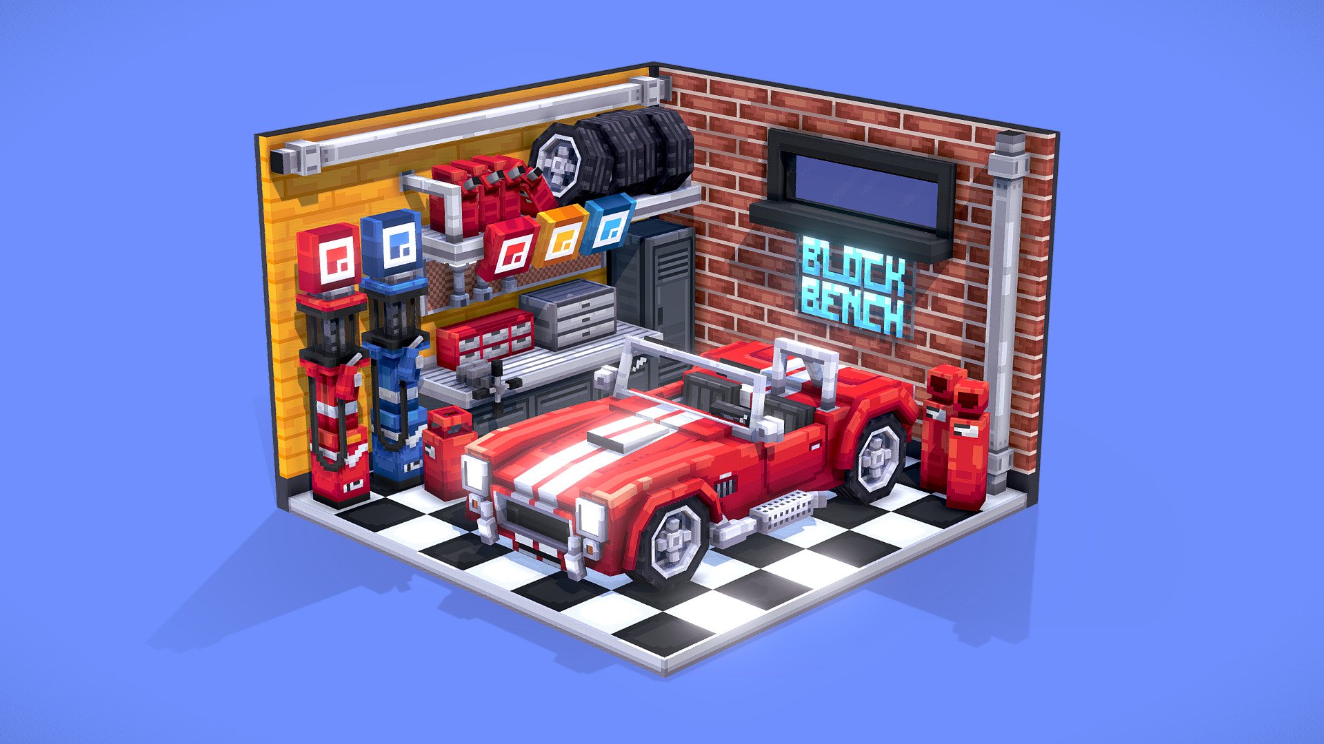 Retro garage.
Made with Blockbench


Additional files:



.bbmodel file


Warning:
Model and texture are not optimized for game development since the model was originally made for use in Minecraft. If you encounter any issues with the model feel free to contact me using the contact information below.


Contact:



Mail: contact@grafisch.media

Discord: @grafisch

More information about this model on:
https://grafisch.media/