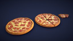 Stylized Pepperoni Pizza - Low Poly food, toon, restaurant, retro, unreal, cartoony, realtime, pack, dinner, vr, eat, stylised, snack, pizza, delivery, lunch, restaurante, pepper, foods, unrealengine, pizzeria, foodstand, sausage, stilized, slice, emoji, metaverse, pizzas, pizza-box, pepperoni, pizzabox, pizza3d, cartoon, asset, pbr, gameasset, pizza-slice, pizzaria, pizzaslice, noai, peppernois, pepperoni-pizza