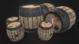 Barrels GunPowder TNT barrel, assets, textures, photorealistic, barrell, danger, barrels, explosion, tnt, explosive, battle, gunmodel, gameassets, gunpowder, gameprops, lowpolymodel, barreled, barrel-roll, oilbarrel, barrel-props, gameassest, assets-game, barrells, textures-and-materials, aaa-game-model, oilbarrel3d, lowpoly, gameasset, gun, guns, tntbox, barrel-game-asset-game-art, gunpowderstorage, gameassets-unity3d-substancepainter-pbr, tnt-explosive