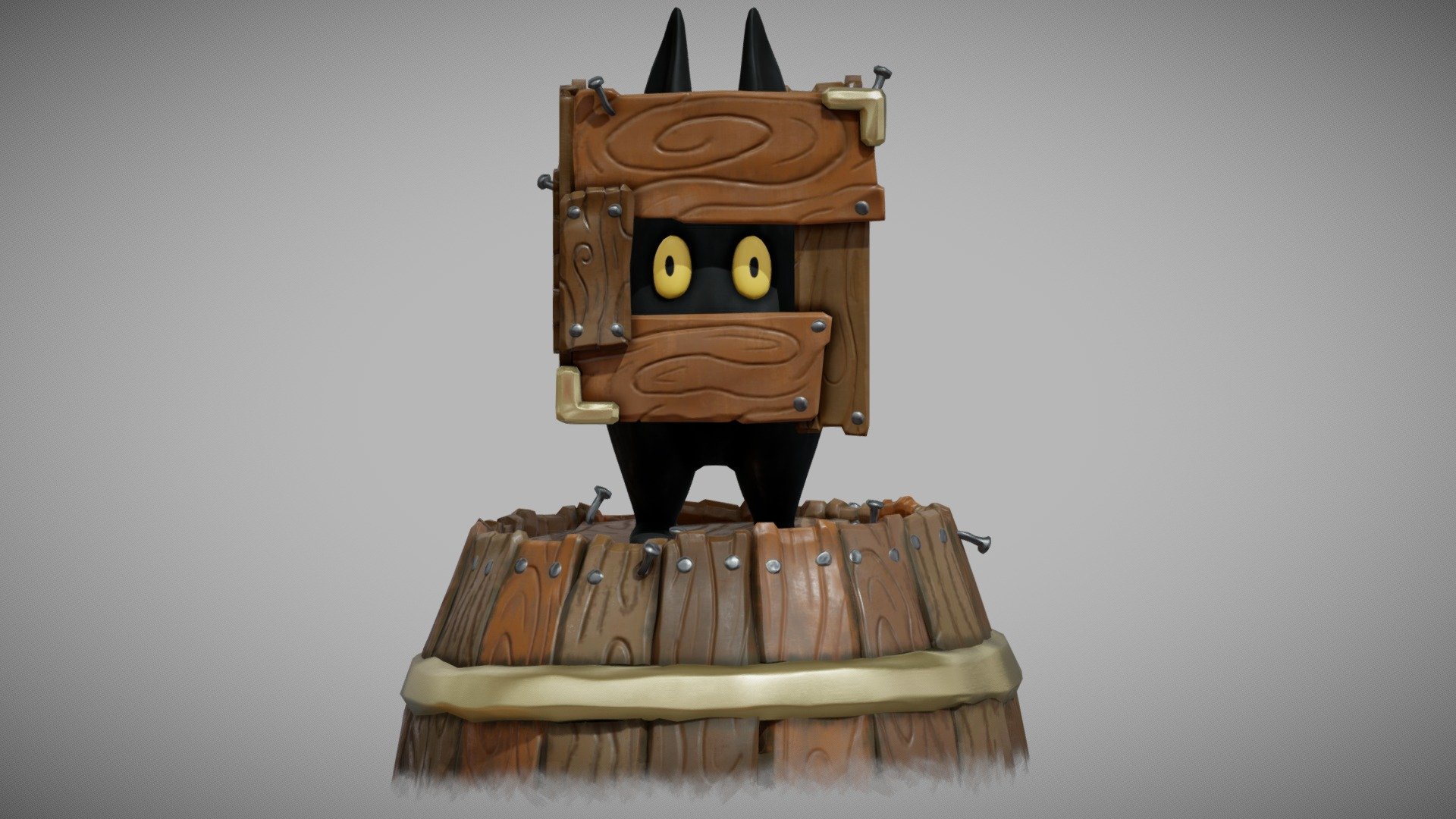 Final result of the Cute Creature assignment for the course Stylsed Design and Creation 2 at DAE Howest.

Sculpted in Zbrush, retopo was done in 3DSmax, textures were handpainted in substance painter

Original concept from: Maniani (Twitter)
Link: https://twitter.com/maniani0122/status/1335570862754283522/photo/1

Went for a more realistic style of rendering with pbr instead of using only base colors but I am quite happy with the result!