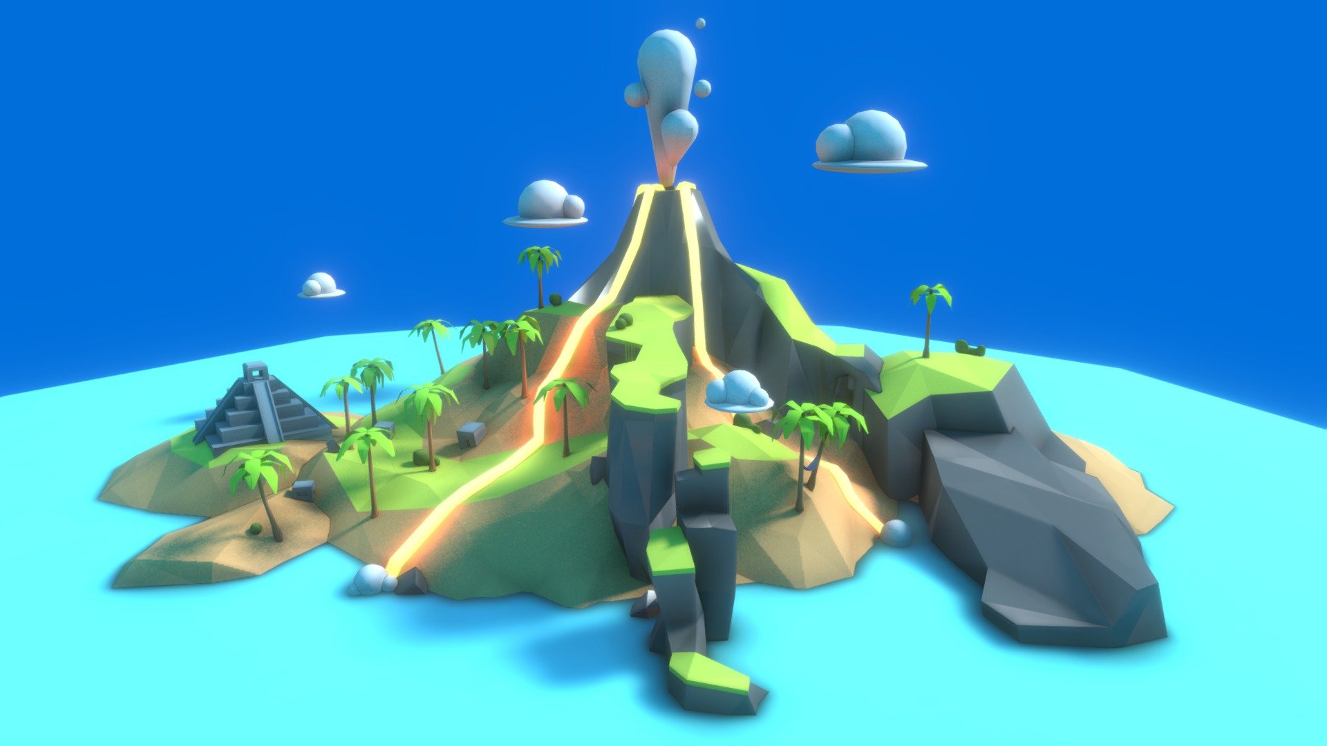 My contribution, for the sketchfab challenge &ldquo;fantasy island