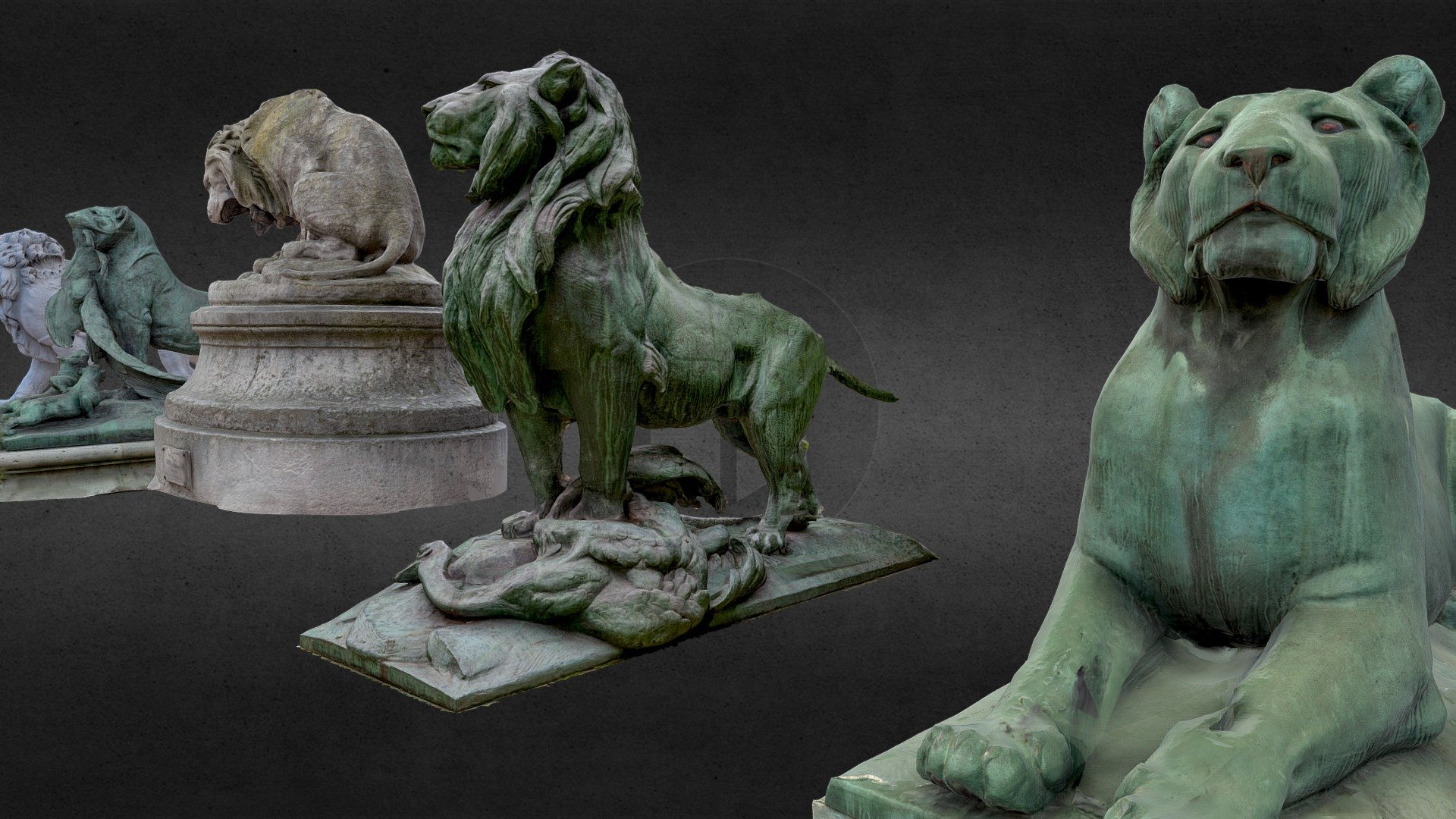 5 pieces of artwork from Paris to use in your projects. Felidae collection with multiple LOD for each model (except lion with a snake).

Details for each model available on my store.