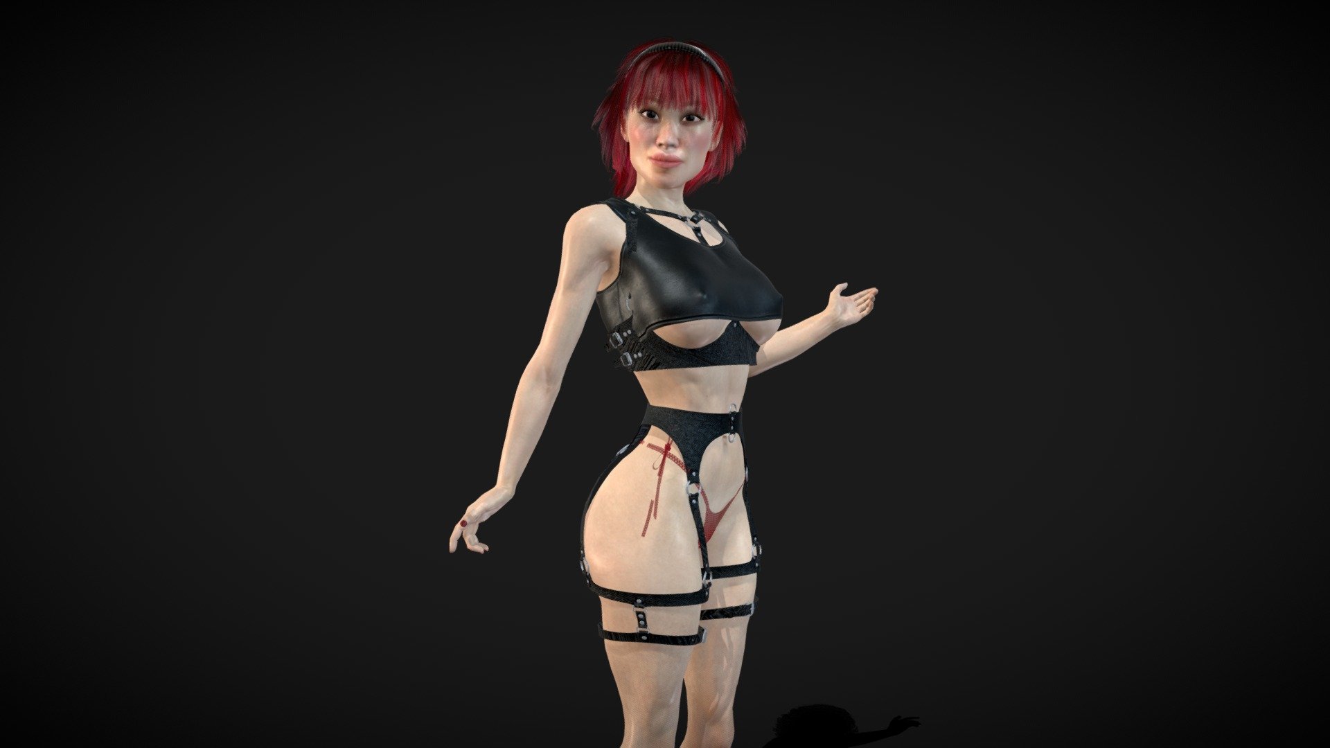 Asian girl fully rigged