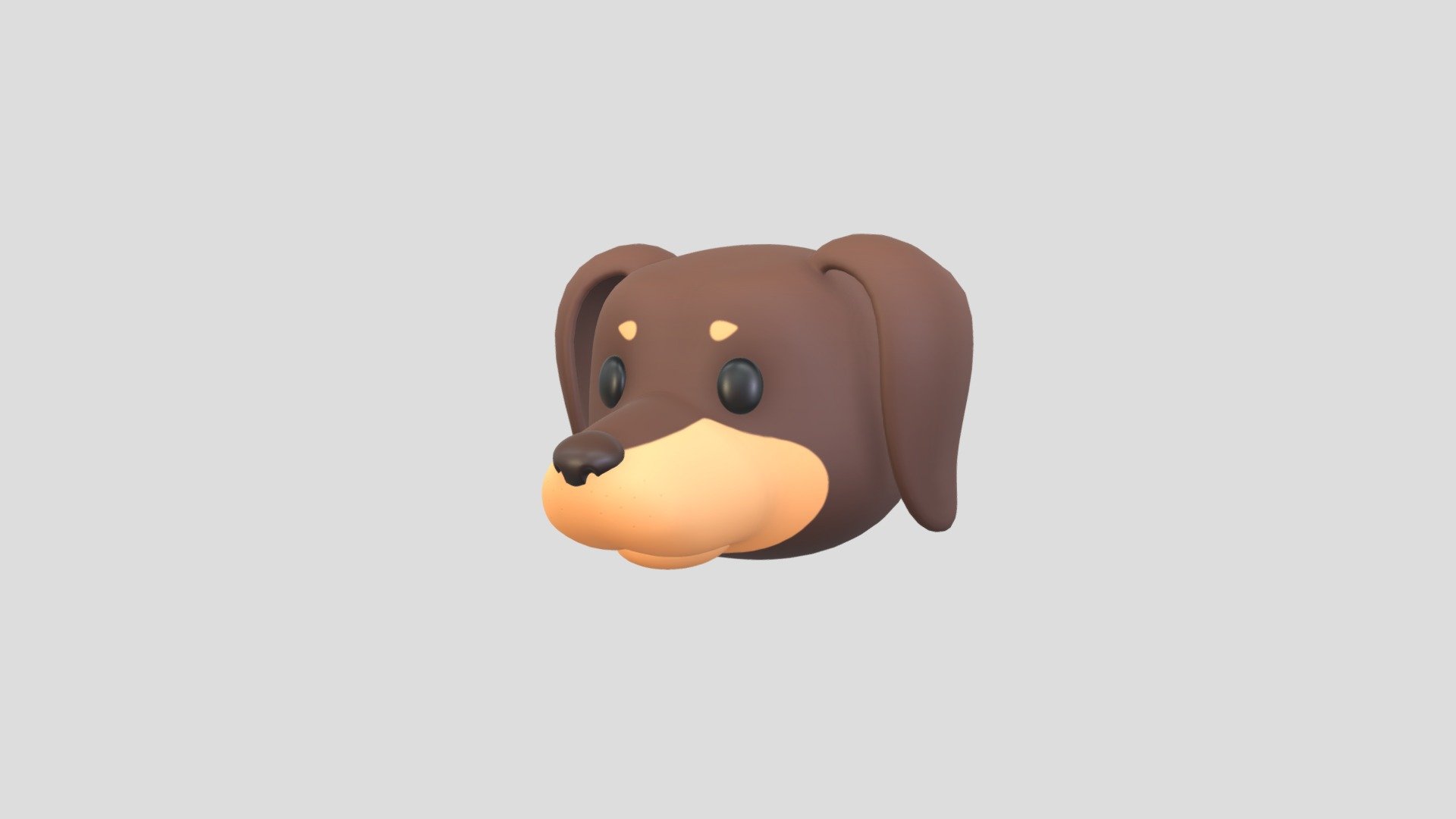 Dachshund Dog Head 3d model.      
    


File Format      
 
- 3ds max 2021  
 
- FBX  
 
- OBJ  
    


Clean topology    

No Rig                          

Non-overlapping unwrapped UVs        
 


PNG texture               

2048x2048                


- Base Color                        

- Normal                            

- Roughness                         



1,752 polygons                          

1,797 vertexs