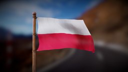Flag of Poland - Wind Animated Loop wind, flag, country, sign, north, atlantic, polish, wave