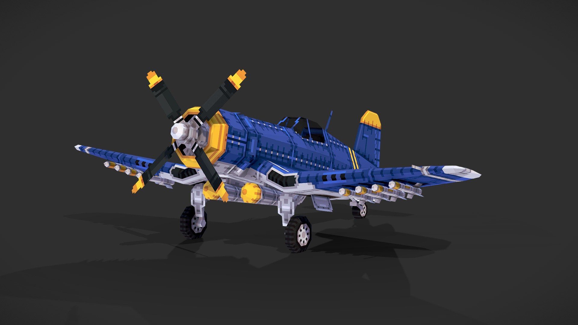 Fighter plane.
Made with Blockbench

More information about this model on:
https://grafisch.media/

