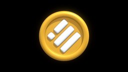 Binance USD Crypto Coin with cartoon style coin, money, bitcoin, token, currency, crypto, bnb, illustration, exchange, metaverse, cryptocurrency, blockchain, nft, cartoon, 3d, technology, modelling, binance, busd, web3