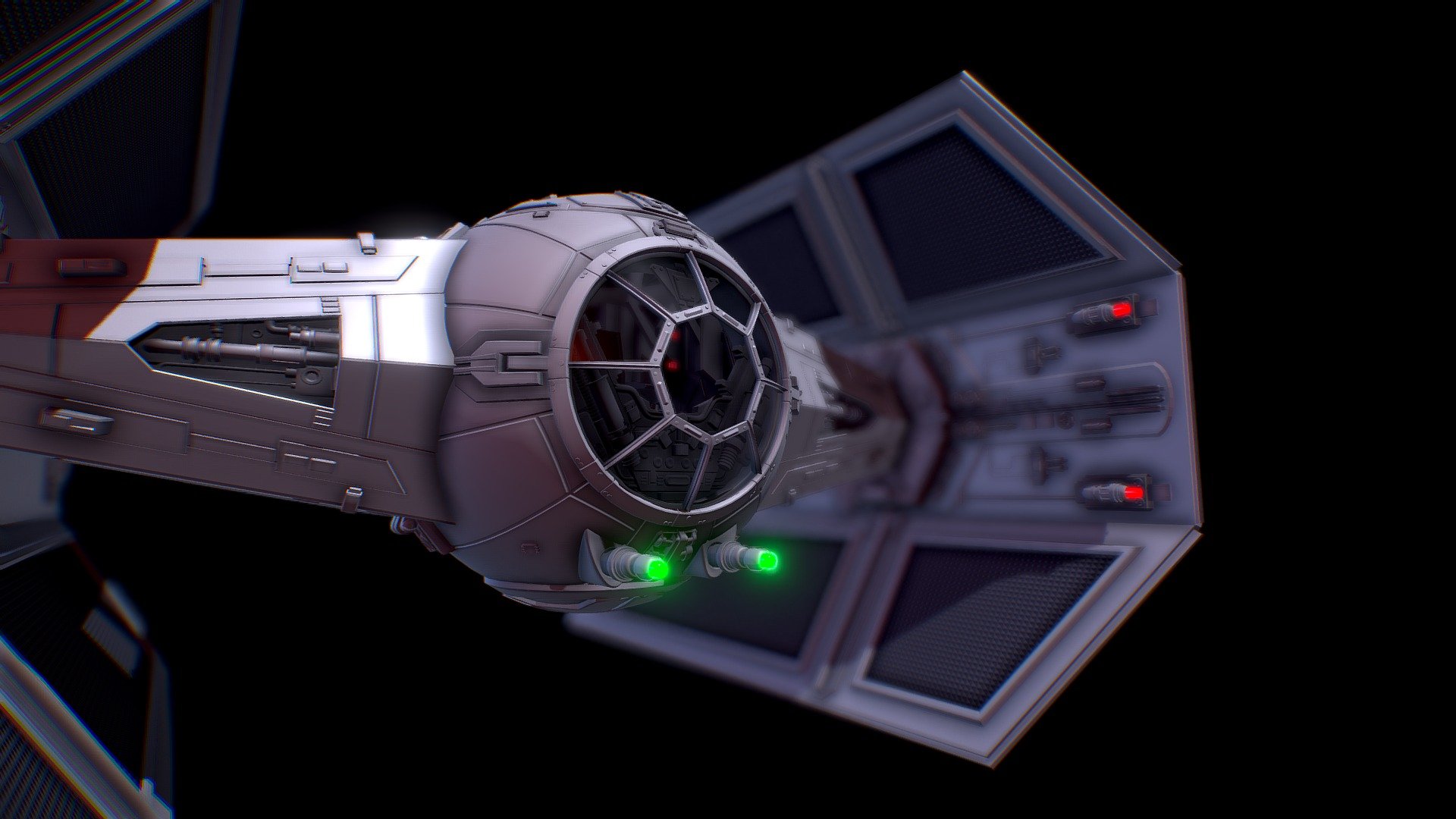I try to make my own 3d model of the TIE fighter of Darth vader
