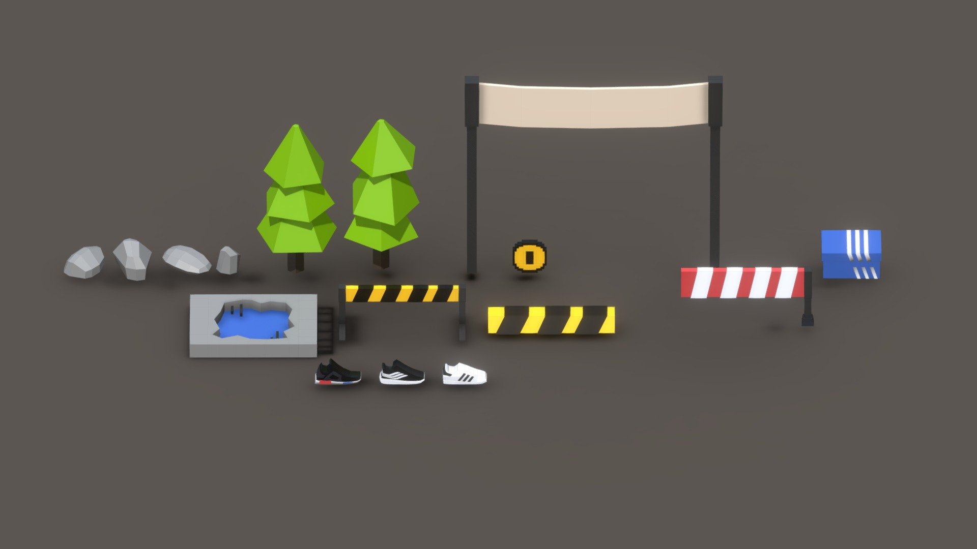This is a free downloadble 3D model assets that I descided to give out for free. This 3D assests I made for my project called: &ldquo;Adidas Pioneer - Adidas Phone Game Concept