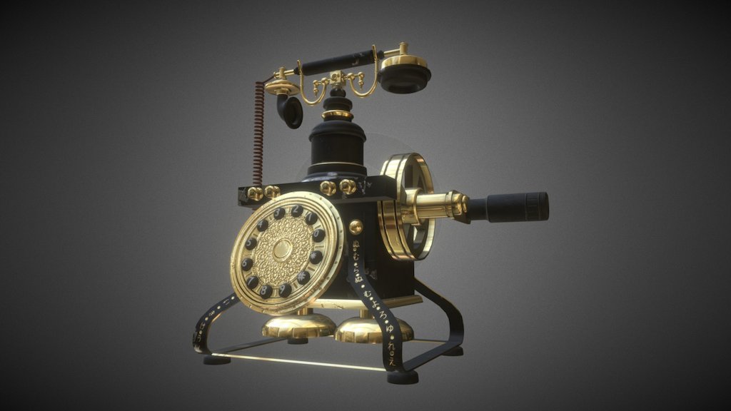 Here is a little props I had a lot of fun to create. 
Its inspiration is a roulette phone from the victorian era.