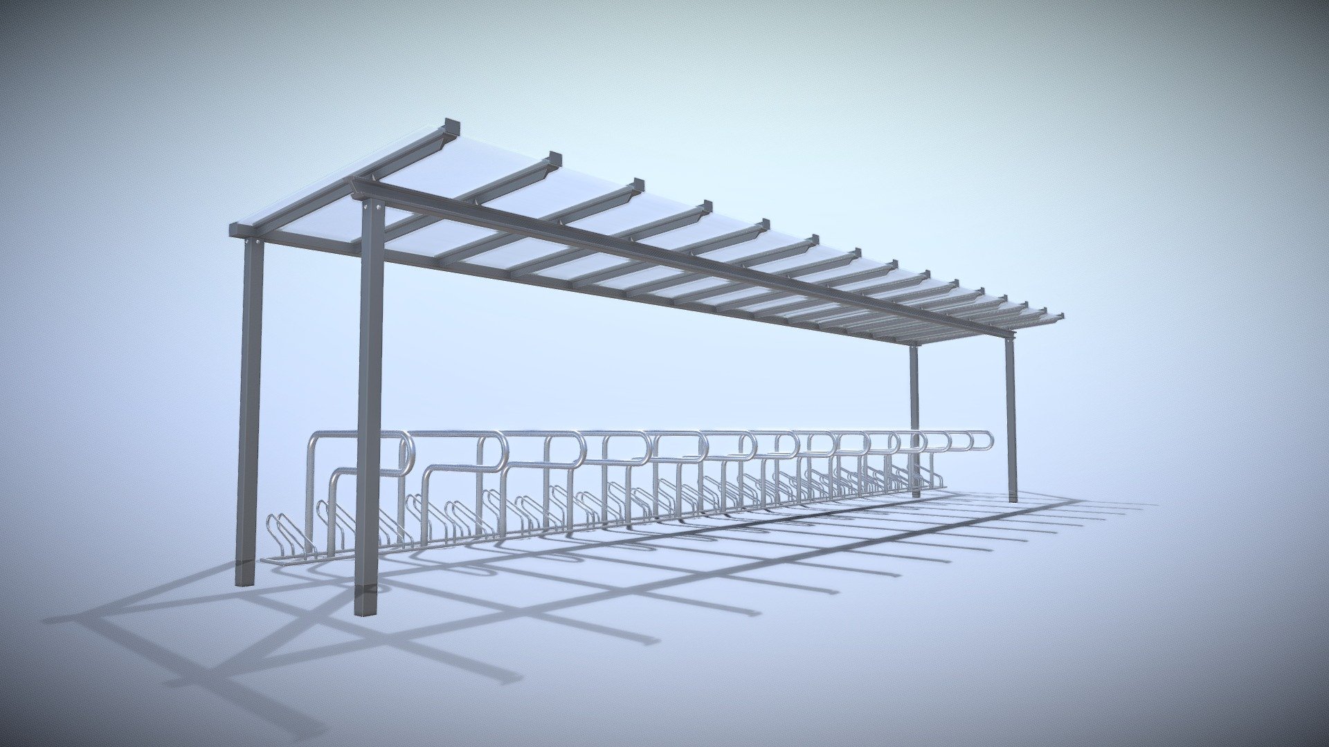 Here is bike stand 1.




version 9

with glass roof

width 10800mm






created with the modulare bicycle stand construction kit



Modeled and textured by 3DHaupt in Blender-3D