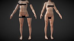 Fit Female Anatomy - Body parts base mesh body, base, armor, anatomy, topology, muscles, leg, tattoo, pack, foot, torso, party, arnold, fit, ss, muscular, procedural, vein, procreate, female, hand, procreate5x, procreate52, procreateready