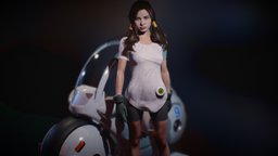 DBZ Videl Cosplay Fanart bike, dbz, , sss, , , dragonball, woman, dragonballz, sayajin, beautiful-girl, sayan, bulma, girl, female, animation, rigged, videl, noai