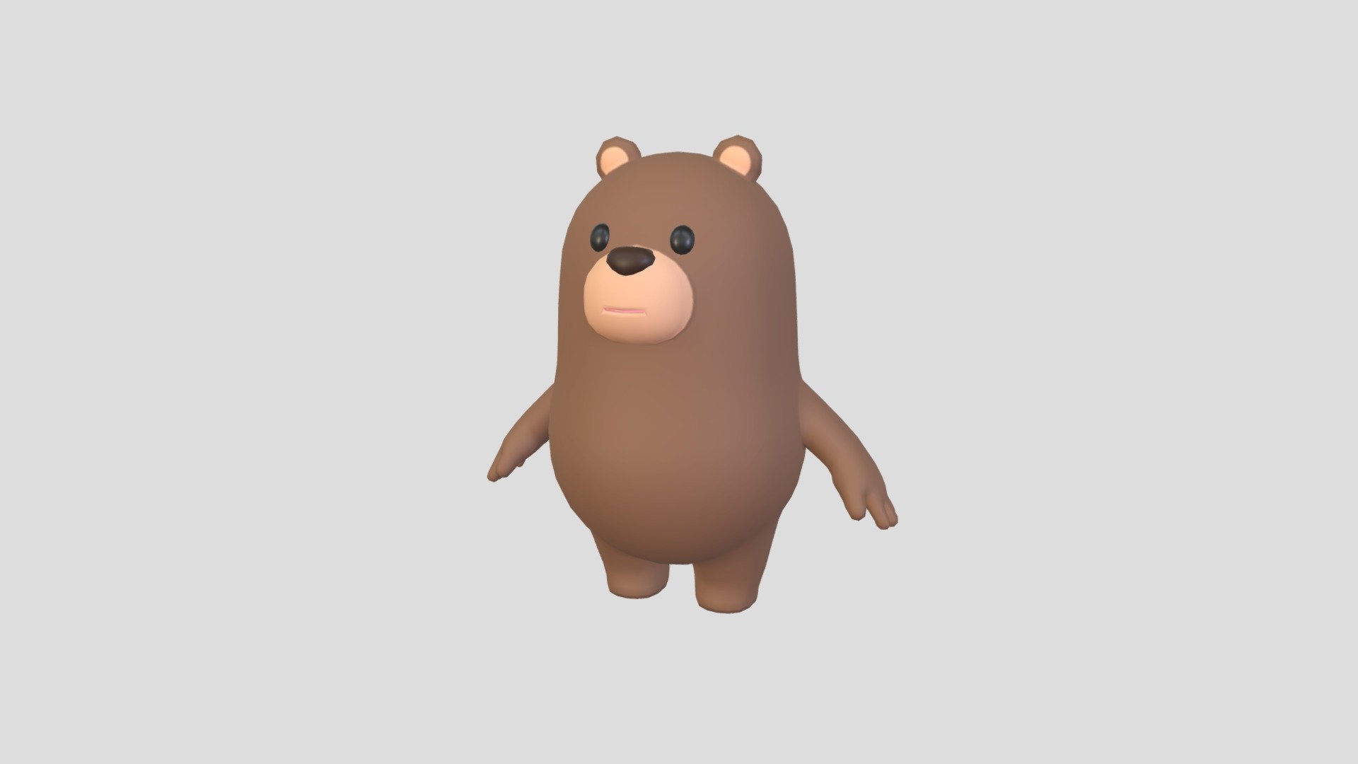 Bear Character          

3d cartoon model.          


Ready for your Game, App, Animation, etc.          

File Format:          

-3ds Max 2022          

-FBX          

-OBJ          
   


PNG texture               

2048 x 2048                


- Diffuse                        

- Roughness                         



Completely UVunwrapped.          

Non-overlapping.          


Clean topology.