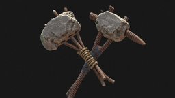 Hatchet & Pickaxe - Tool Skins for Rust b3d, apocalyptic, rust, tools, concrete, makeshift, weapon, game, 3d, blender, art, lowpoly, hardsurface