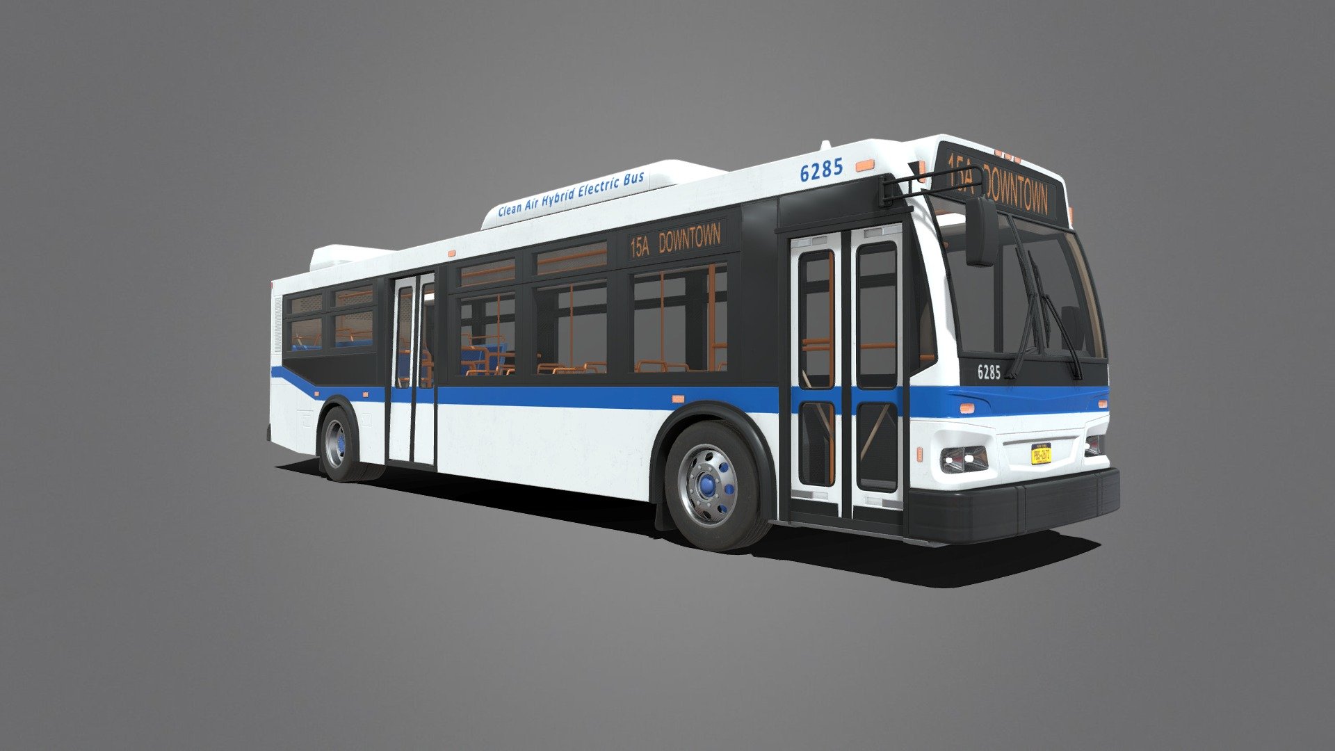 Low-poly PBR 3D model of City Bus.

This 3D model is best for use in games and other VR / AR, real-time applications such as Unity or Unreal Engine. It can also be rendered in Blender (ex Cycles) or Vray as the model is equipped with all required PBR textures.  

Technical details:




5 PBR textures sets. (Main Body, Interior, Wheels, Alpha, Emission) 

38066 Triangles

36671 Vertices

The model is divided into few objects (Main Body, Wheels, Doors etc)

Lot of additional file formats included (Blender, Unity, UE4 Maya etc.)  

More file formats are available in additional zip file on product page.

Please feel free to contact me if you have any questions or need any support for this asset.

Support e-mail: support@rescue3d.com