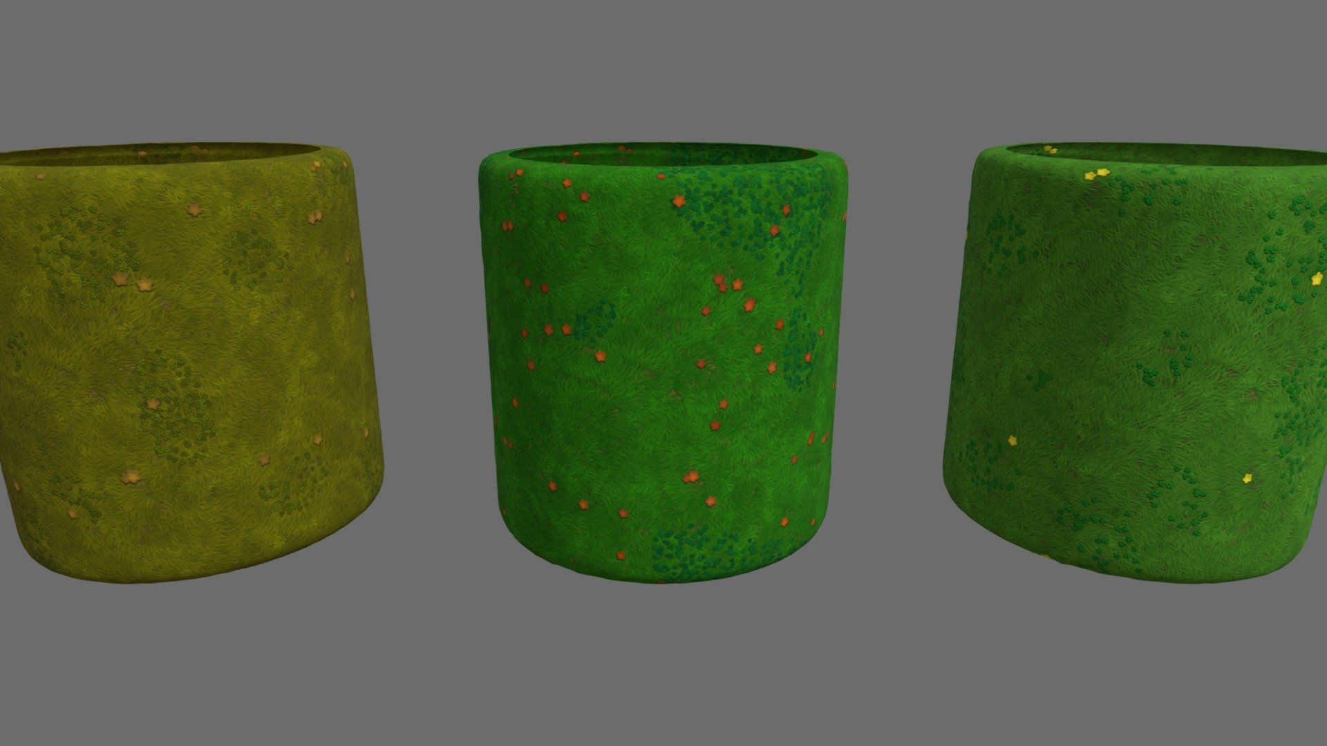 Stylized Grass texture

Includes:
- Customizable SBSAR file with 3 presets.
- Exported 2K and 4K Textures (you can re-export the textures from Substance Designer or Player in the format and resolution you want).