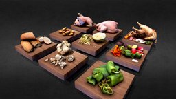 9 food vegetables chicken pollo vegetales comida virtual, food, reality, chicken, augmented, 3dscanning, spatial, scanned, package, vegetables, comida, mixed, pollo, meta, metaverse, alimentos, alimento, recipe, vegetales, game, 3d, scan, 3dscan, animation, polygon, gameready, receta