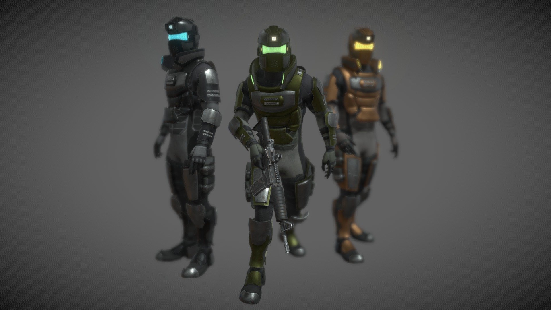 Guardian Soldier - Post Apocalyptic Space and Earth Soldier




Low poly

File: blend, Fbx

I made this model in Blender 3.2.2 version

Rigged and unrigged Guardian Soldier

No animation

PBR Texture 4x2k textures

3 variations color (All variatons have dirty and clean types)

Bonus weapon AR-15 (dirty and clean types)

Verts: 15,035 Faces: 14,439 Tris: 28,862