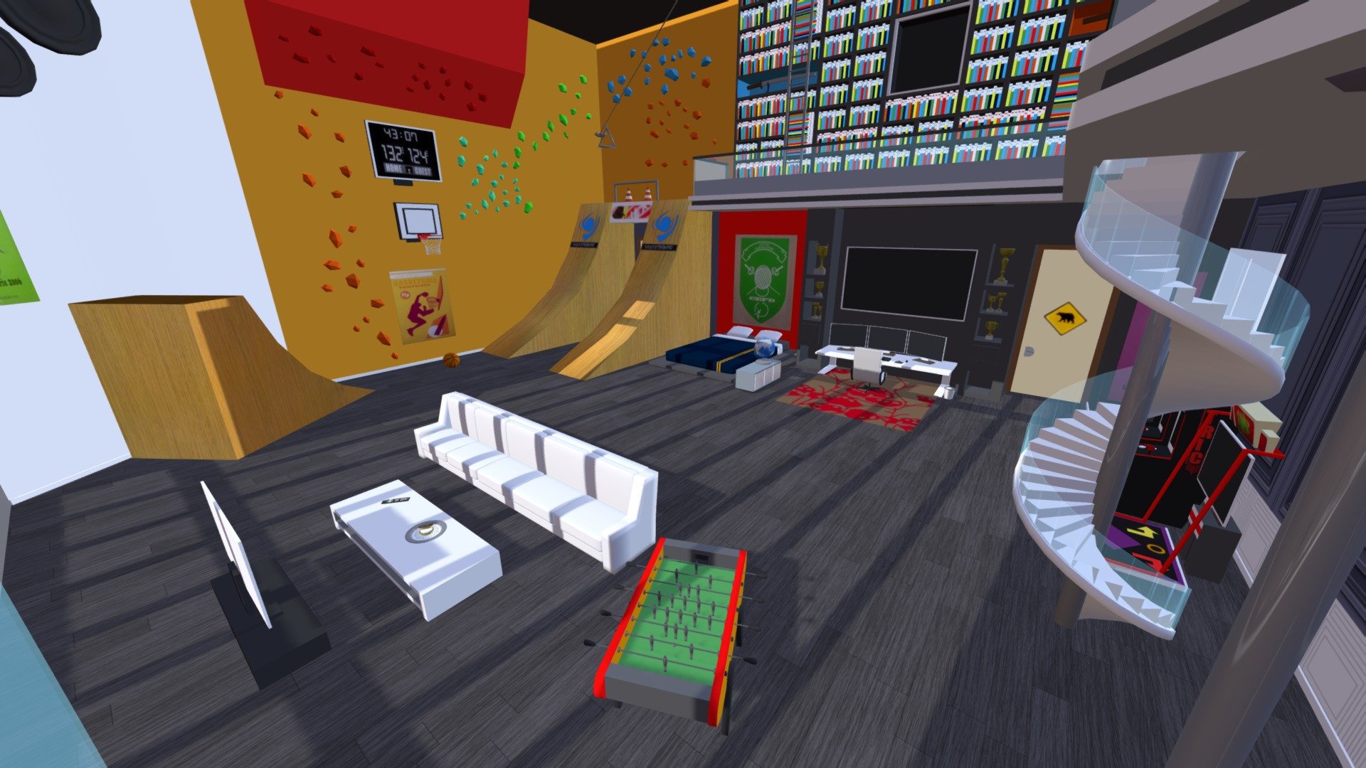 Based on Adrien's room in the French 3D animated show Miraculous Ladybug, the room is so cool we want to walk in it and now you can too! Time to de-evilize! 
This set is a high fidelity recreation including all the furniture and decor seen in the show. Me and the miraculous @Twitte_King modelled everything in Blender and textured in Photoshop, we recreated textures from sctratch, I did the camembert cheese label using one frame as reference and by redesigning based on it.
It is safe to say that the books placement in the library are 90+% accurate.