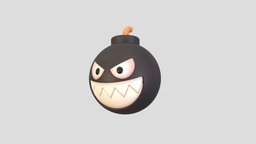 Character239 Bomb Monster face, grenade, cute, fun, mascot, bomb, sphere, explosive, boom, head, smile, dynamite, character, cartoon, creature, monster, fantasy, ball, noai