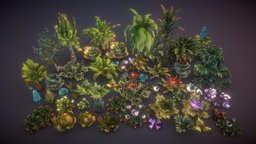 Fantasy plants 4 green, plant, garden, nature, unity, unity3d, gameasset