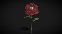 Spooky Eye Rose - Horror Decoration - low poly eye, victorian, flower, death, prop, vintage, dead, flowers, rose, goth, gothic, props, eyes, roses, horrorgame, low-poly, lowpoly, decoration, dark, halloween, spooky, horror, horror-props, horror-model, halloween-decor, noai