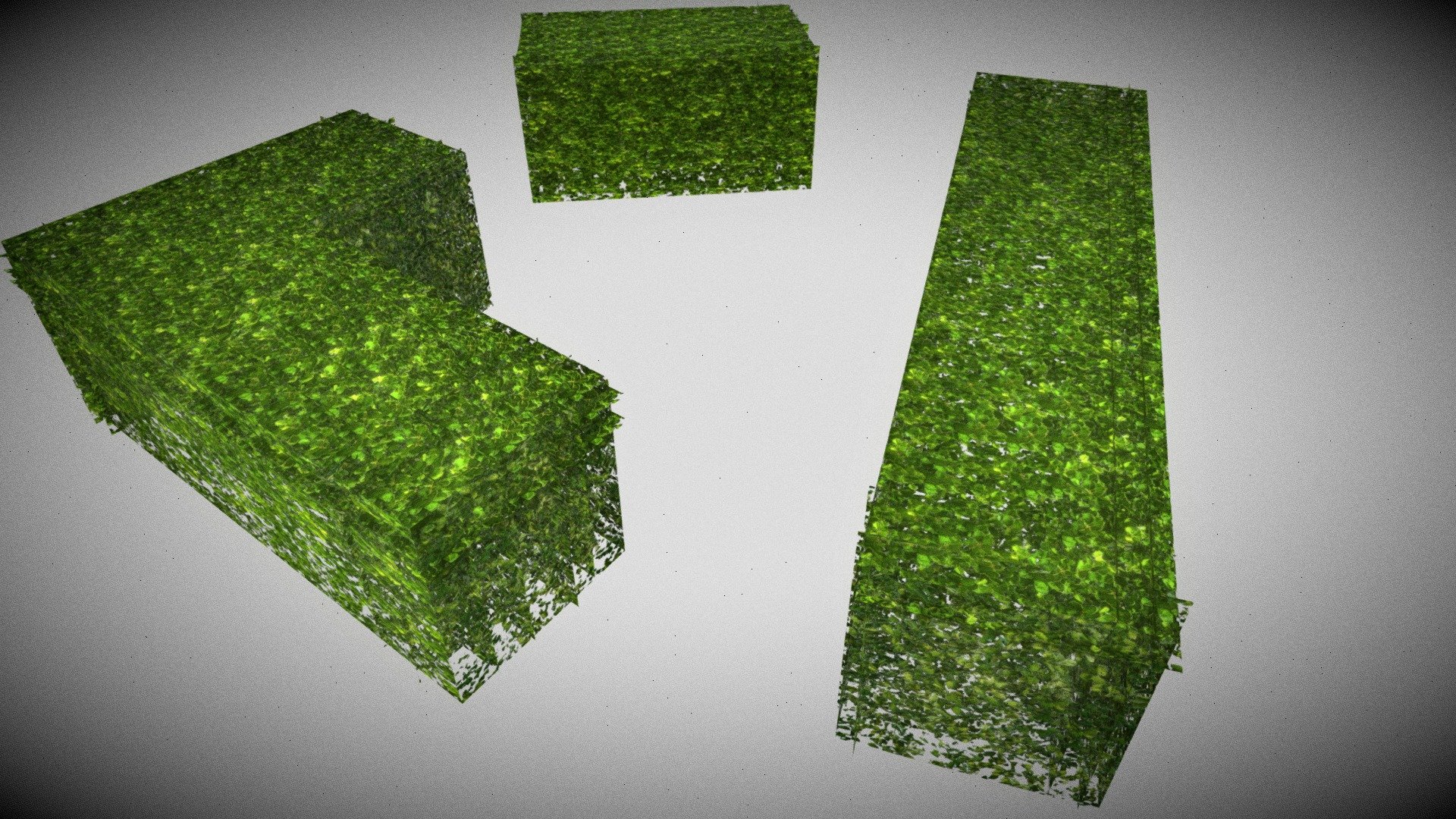 Hello everyone! This is a simple lowpoly green hedge. 

This model included maps 1. BaseColor, AO, Height, Normal map (OpenGL, DirectX), Opacity, Roughness, Metallic. 2K 

1 UV set, 1 texture set, 3 meshes in 1 object.