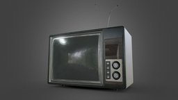 Vintage TV wooden, tv, nostalgic, set, videogame, vintage, painted, television, damaged, midpoly, tvset, tvsetdesign, substancepainter, substance, maya, game, lowpoly, maya2018, gameasset