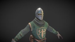 Knight medieval, 3dart, realtime, clothes, metal, old, 3dcharacter, lowpolyart, gameres, lowpolymodel, pbrtexture, realtime-3d, pbrtexturing, metashape, substancepainter, substance, maya, game, 3d, pbr, lowpoly, gameart, helmet, zbrush, gameresolution, pbrgameready
