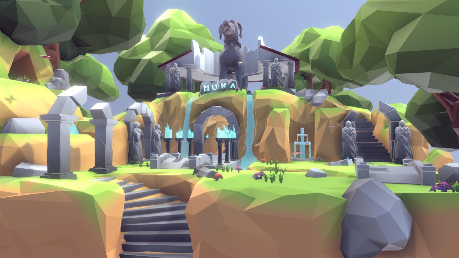 Muna Lowpoly Temple for private commission
