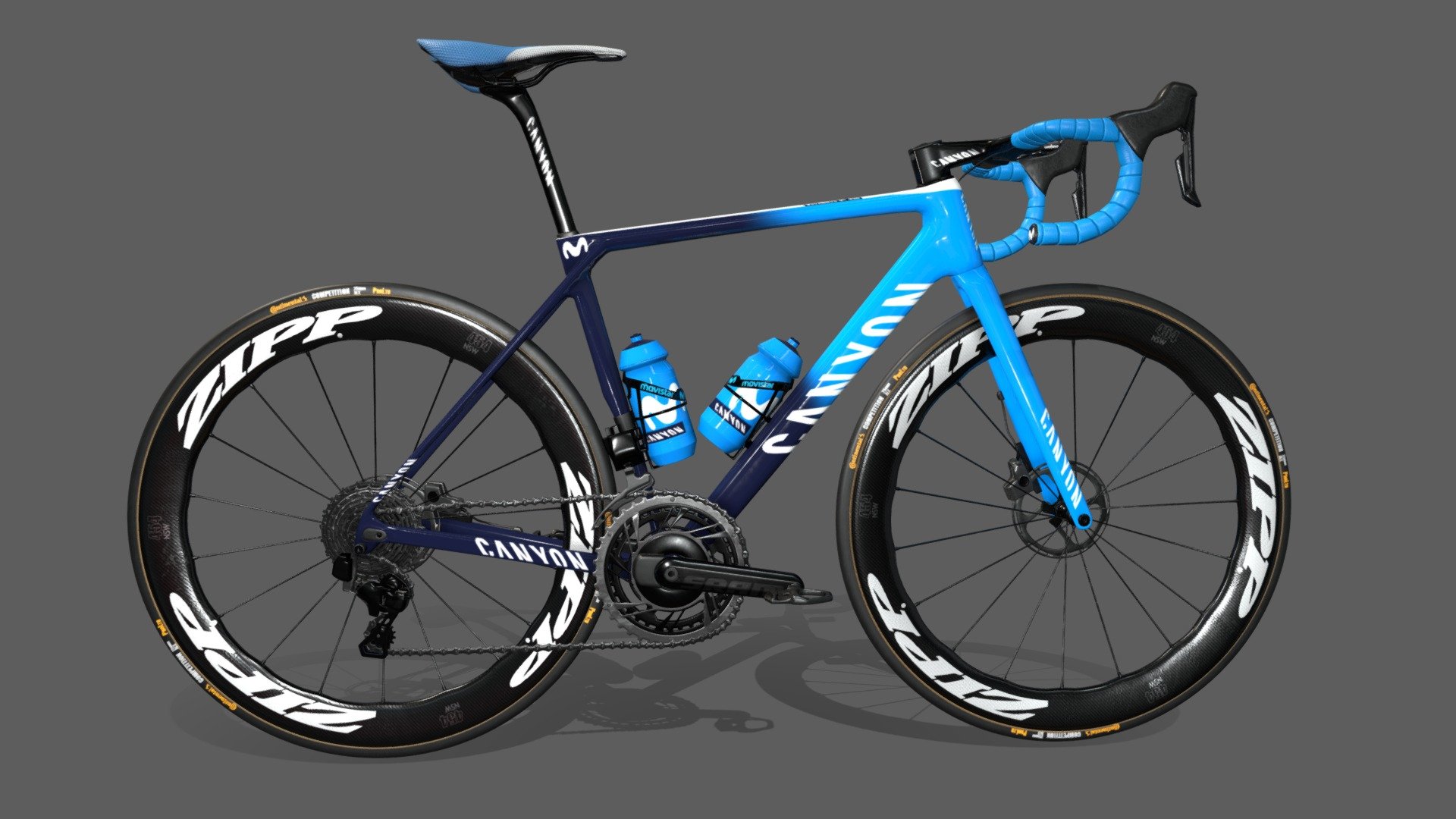 3D model of Canyon Ultimate CF SLX of Movistar Procycling Team
3D model made in 3ds max, UV in RIZOMUV, textured in Substance painter and photoshop.
Rendered in Marmoset Toolbag. Also in Vray, Arnold, Met-Roughness and for sketchfab.
deep3dsea sells stolen models