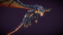 Magma Dragon blockbench, minecraft