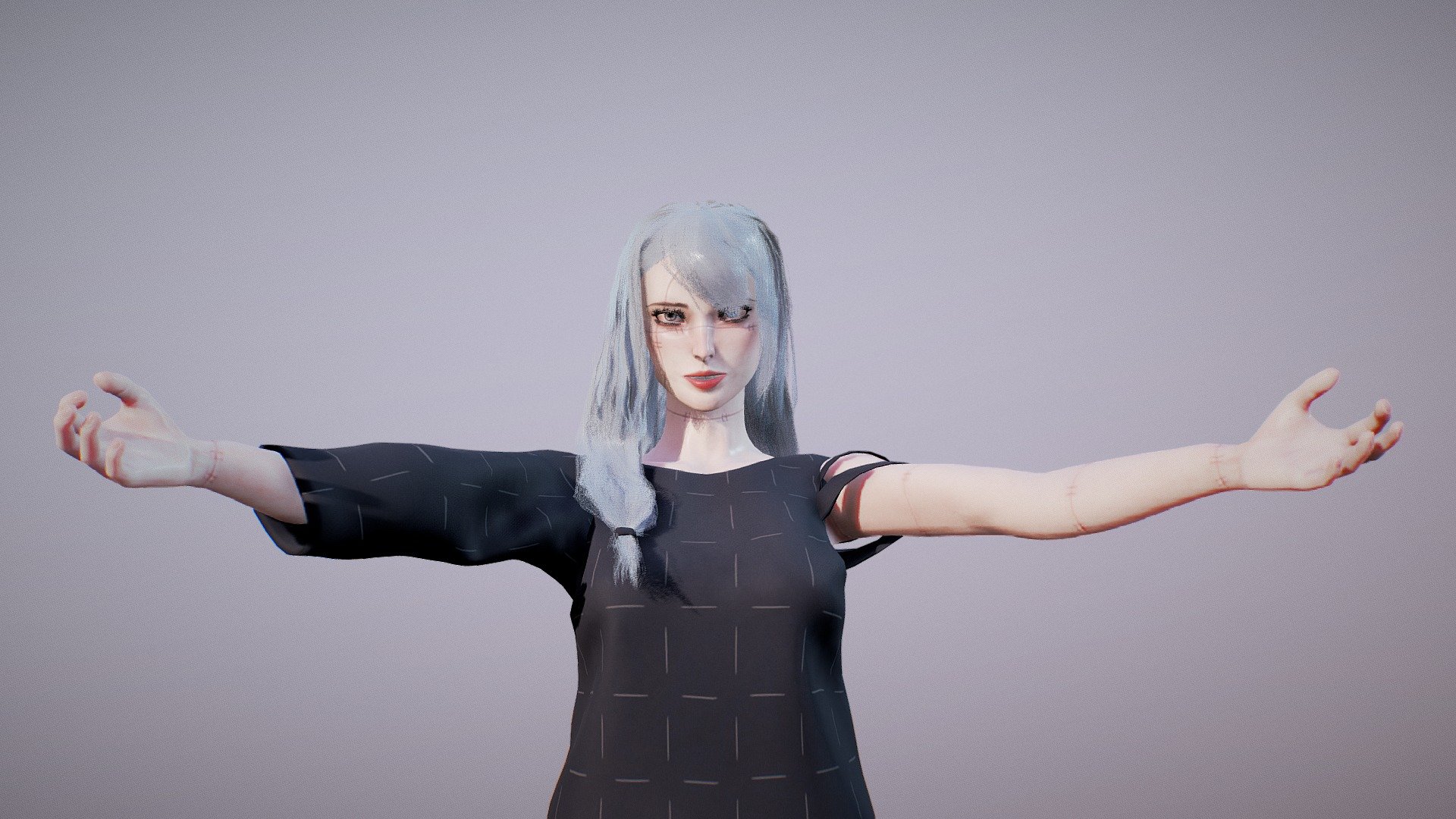 
POLY COUNT:

MAX POLY COUNT:




|Faces: 35152

|Triangles: 69938

|Vertices: 48937

|Edges: 83394

FORMAT:




.blend

.FBX

.OBJ

BLENDER_SCENE:




|Shaders

|Rigging

|Blendshapes

TEXTURES:

8 texture set:




|HEAD [4K]

|BODY [4K]

|HAIR [2K]

|EYES [512]

|MOUTH [512]

|CLOTHES [4K]

|CLOTHES_2 [4K]

|HAT [4K]

TEXTURE VERSIONS: 3-BODY, 3-CLOTHES, 3-CLOTHES_2, 2-HAT




Change the color of parts with Color_Mask texture

All textures are signed and located in separate folders

Model info:




Model Name: Mahito girl

Model Height: 172cm

PBR Textures

Full Rigging Control with Blender

2 Underwear and 2 Shoes mesh versions 



Thank you for supporting !
