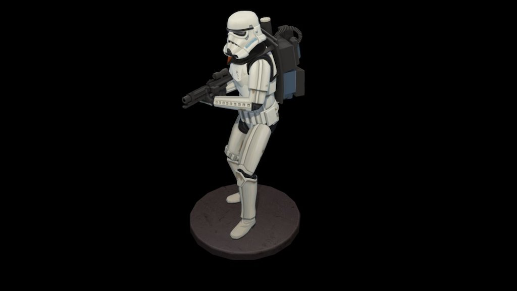 Star Wars Fan Art, a mid poly model of sandtrooper with cartoony textures.