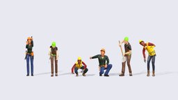 Construction People - Animated & Rigged hammer, tools, build, worker, working, public, professional, builder, construction-site, crowd, constructor, handyman, workers, low-poly, blender, lowpoly, helmet, building, animated, construction, rigged, profession