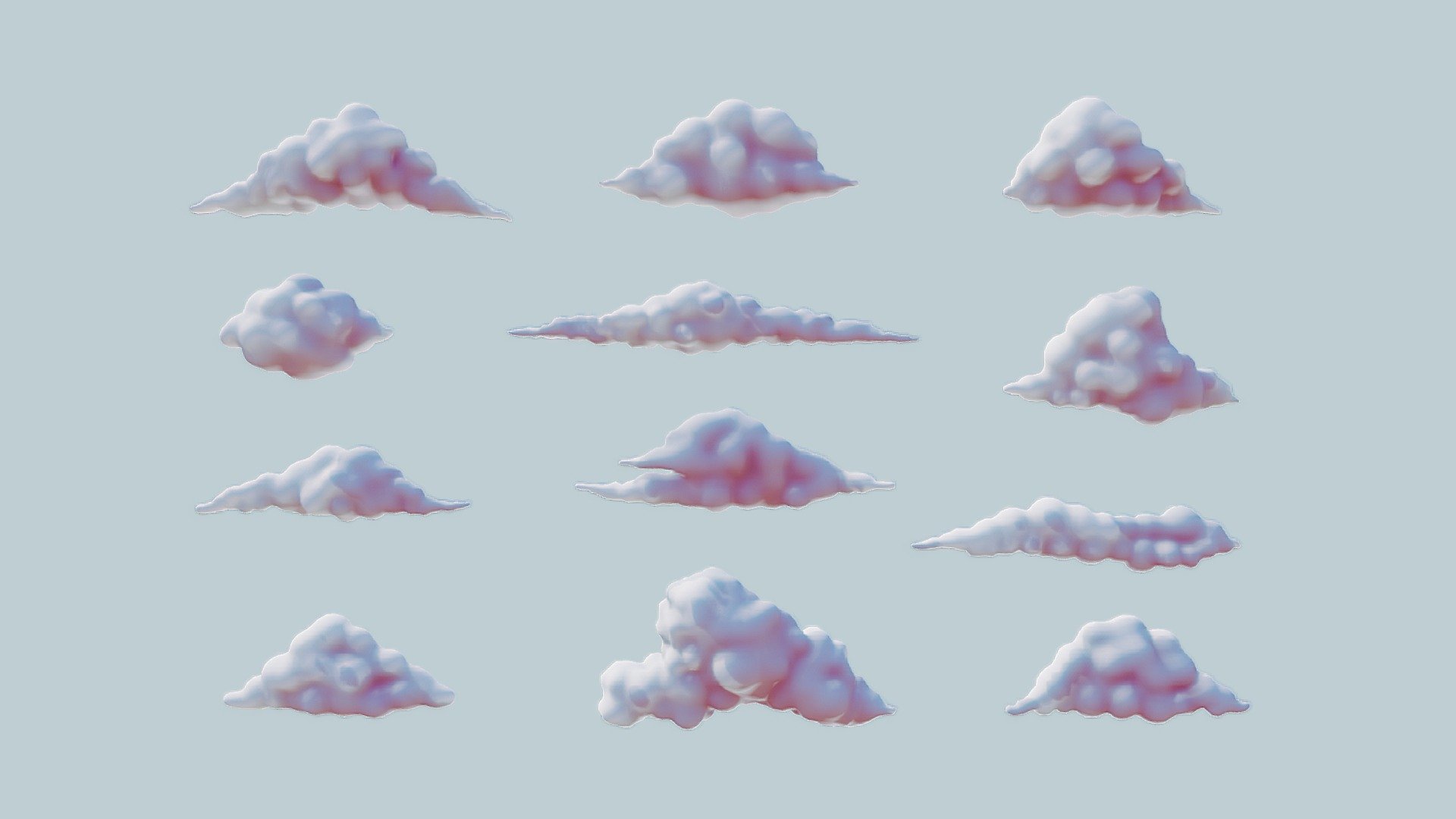 Clouds Pack - 12 in 1




Format: FBX, OBJ, MTL, STL, glb, glTF, Blender v3.5.0

Optimized UVs (Non-Overlapping UVs)

PBR Textures | 2048x2048 - 4096x4096 | (2K,4K Jpeg)

Base Color (Albedo)

Normal Map

AO Map

Metallic Map

Roughness Map

New Products

Piercing Mega Pack - 100 Pieces in 1 

Stylized Tree Pack

Keys Pack - 10 in 1 

Mortar and Pestle Pack - 4 in 1

Bottle Pack - 20 in 1

Potion Pack - 12 in 1

Water Drop Pack - 30 in 1

Paper Bag Pack - 9 in 1

Cardboard Box Pack - 8 in 1

Basket Pack - 9 in 1

Map Pointer Pack - 12 in 1