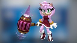 Amy Rose (Sonic Movie) b3d, sonic, amy, sonicthehedgehog, freemodel, amyrose, blender3d, free, sonicmovie