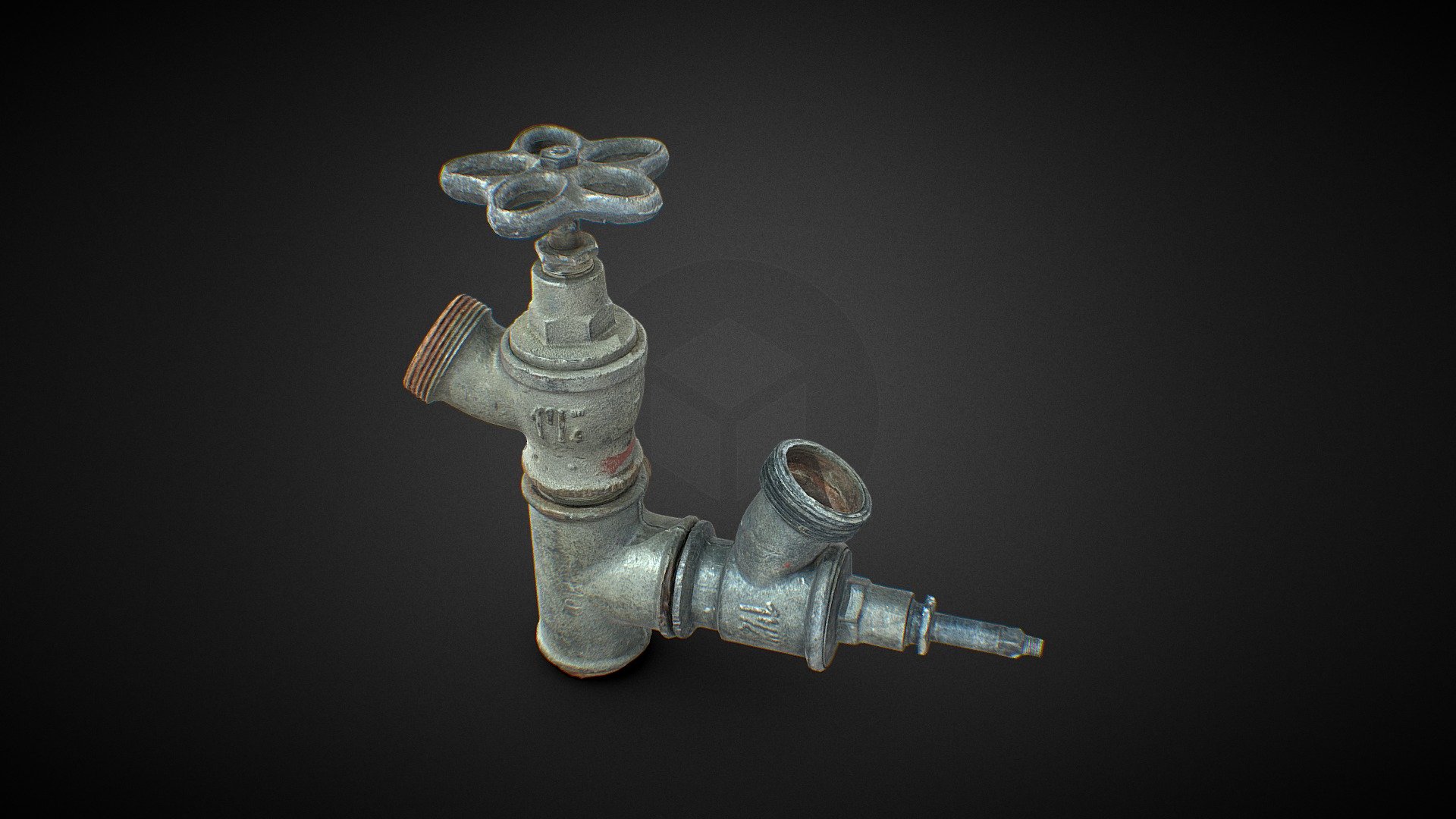 Photogrammetry Pipe Wheel 3D scan Lopwpoly Model