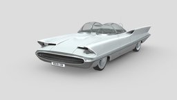 Low Poly Car - Lincoln Futura 1955 batmobile, ford, batman, cars, sedan, luxury, class, prototype, classic, lincoln, coupe, tumbler, batpod, futuristic-car, futura, vehicle, futuristic, car, tailfin, lincoln-car, batmobil, lincoln-futura