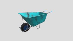 Wheelbarrow LOWPOLY videogame, prop, wheelbarrow, asset, lowpoly, construction