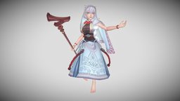 Kanna - Guardian Tales animegirl, procreate, game, blender, blender3d, guardiantales