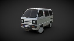 Suzuki Carry Minivan automobile, wheel, rim, tire, track, stand, drive, minivan, stop, suzuki, headlight, carry, vehicle, car, city