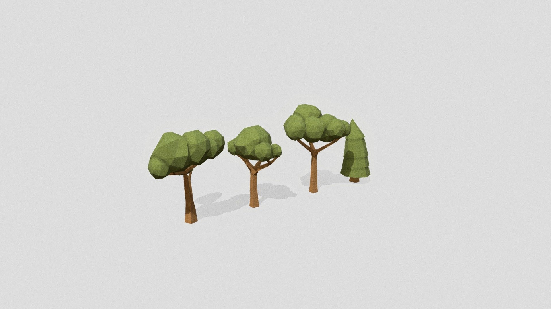 Here some lowpoly trees for your next game or render. Have fun!