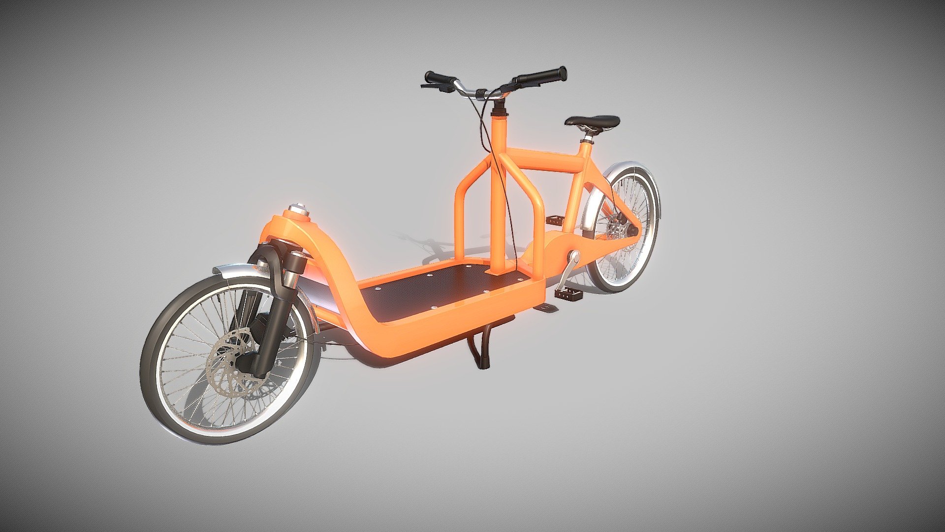 Here is the simple version of the low-poly cargobike with optimised mesh.



No textures, only materials.




Object Name - Cargo Bike Simple Version 

Object Dimensions -  2.564m x 0.663m x 1.043m






Vertices = 30618

Edges = 49667

Polygons = 20290


