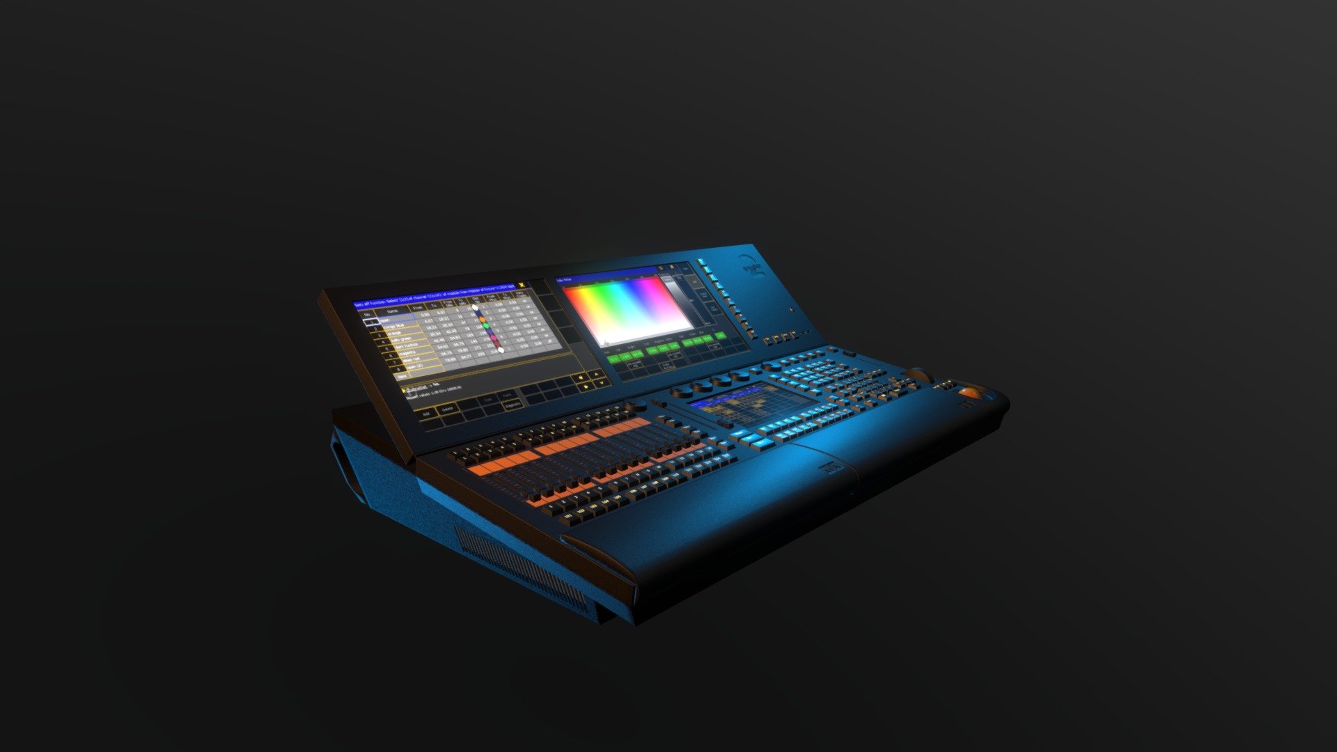 Model of GrandMA2 lighting console, used for stage design or stage lighting design.