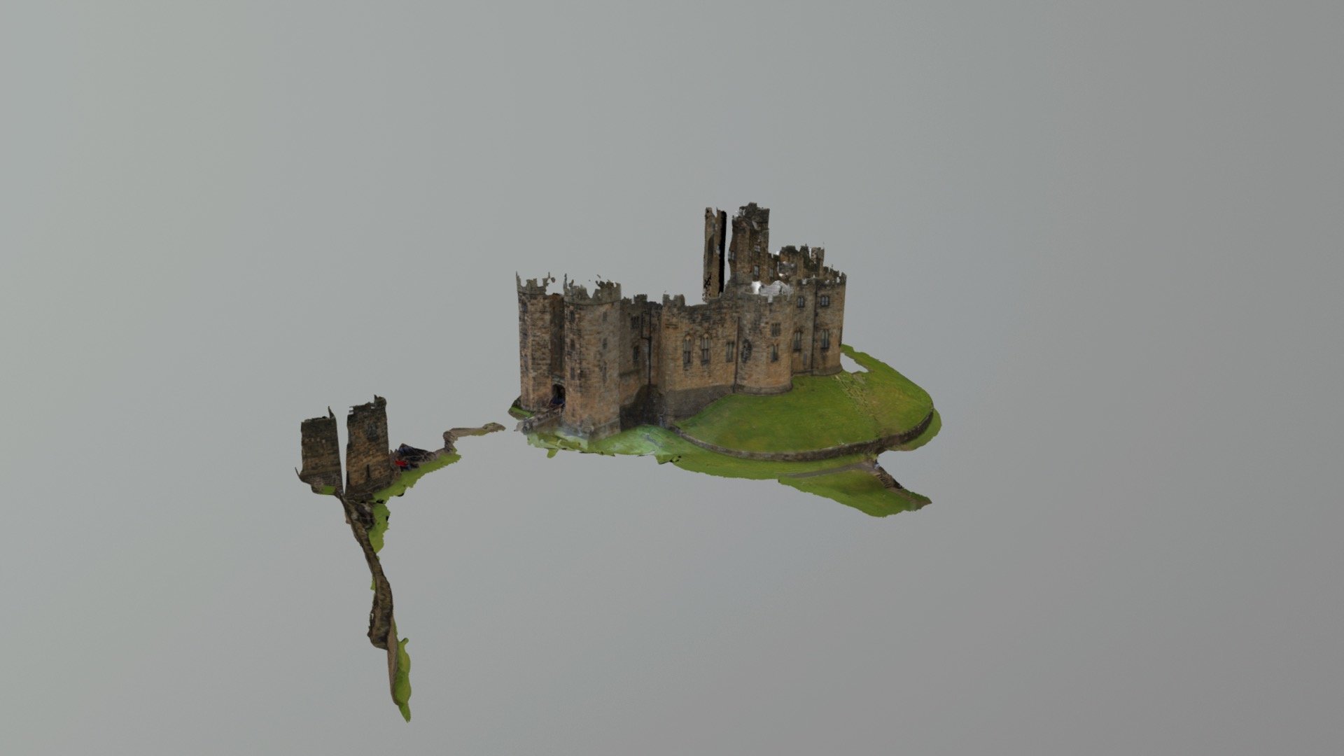 Faairly crude and partial model of Alnwick Castle Keep, constructed from about 40 photos taken at ground level.