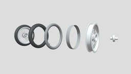 Wheel for the motorbike wheel, motorbike, tyre, bladder, spokes, sketchup