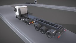 Truck 2-Axis - Test Drive 4 - Trailer Chassis truck, drive, trailer, heavy, transport, highway, shipping, chassis, lkw, semi-trailer, 3dhaupt, low-poly, animation, large-truck